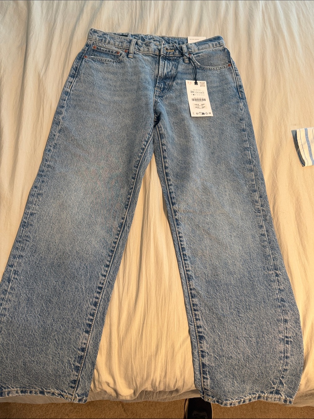 Zara Light Blue Wide-Leg Women's Jeans